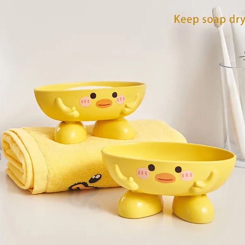 Eco Friendly Duck Soap Drain Box, Multifunctional Drain Soap And Sponge Holder, Cute Cartoon Oval Shaped Soap Dish Eco Friendly Duck Soap Drain Box, Multifunctional Drain Soap And Sponge Holder, Cute Cartoon Oval Shaped Soap Dish
